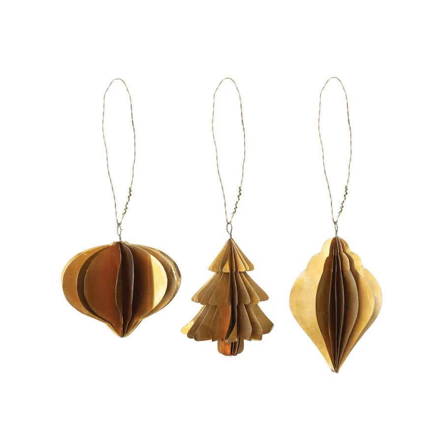 ornament - brass honeycomb by creative co-op