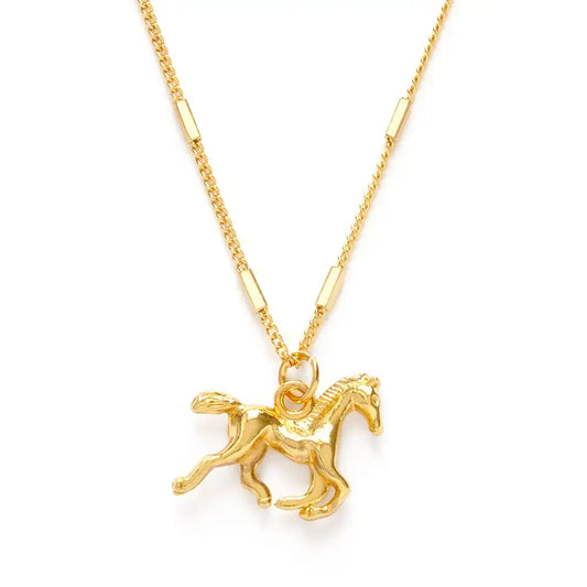 necklace - year of the horse charm - 20" chain - 14kgp by amano studio