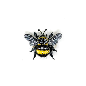brooch pin - yellow-banded bee by trovelore