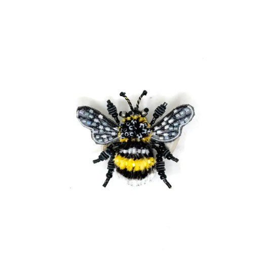 brooch pin - yellow-banded bee by trovelore
