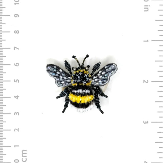 brooch pin - yellow-banded bee by trovelore