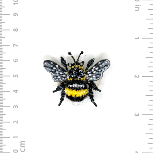 brooch pin - yellow-banded bee by trovelore