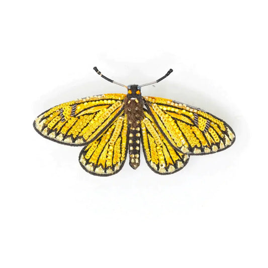 brooch pin - yellow coster butterfly by trovelore