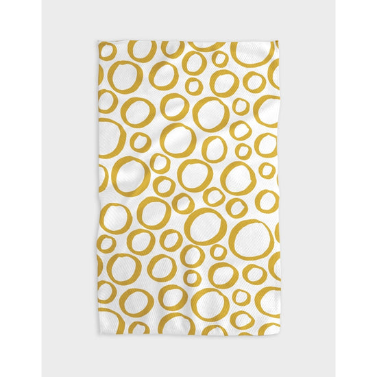 microfiber tea towel - yellow pebbles by geometry house