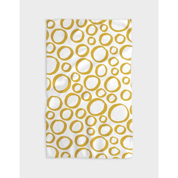 microfiber tea towel - yellow pebbles by geometry house