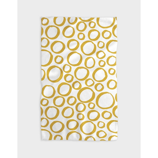 microfiber tea towel - yellow pebbles by geometry house