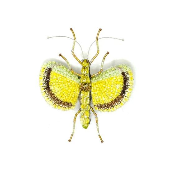 brooch pin - yellow umbrella insect by trovelore