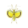 brooch pin - yellow umbrella insect by trovelore