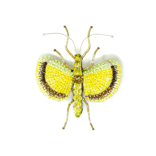 brooch pin - yellow umbrella insect by trovelore