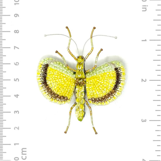 brooch pin - yellow umbrella insect by trovelore