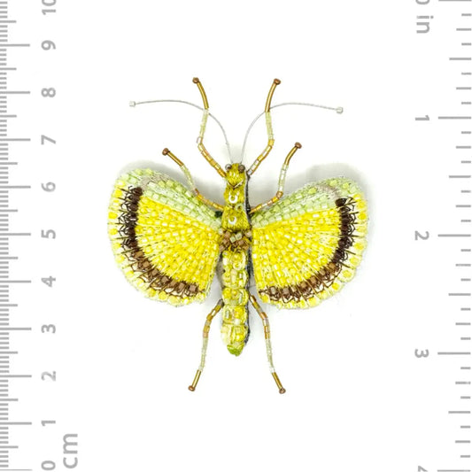 brooch pin - yellow umbrella insect by trovelore
