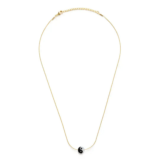 necklace - yin yang 18" - 14k gold plate brass by amano studio