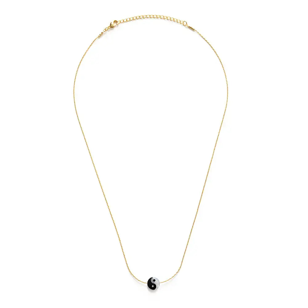 necklace - yin yang 18" - 14k gold plate brass by amano studio
