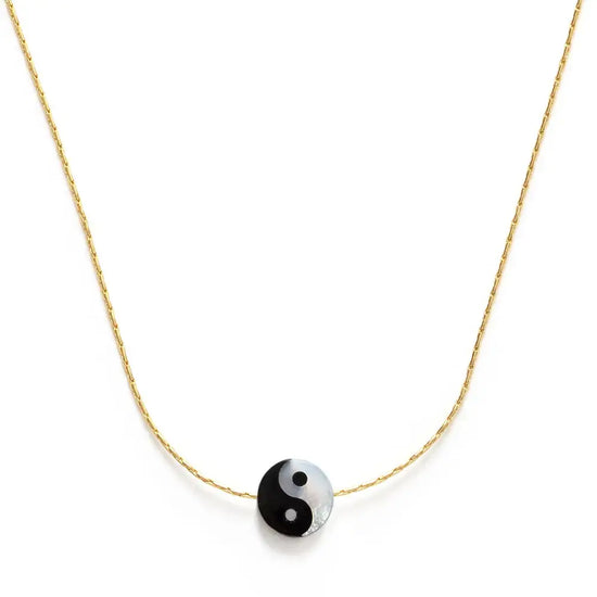 necklace - yin yang 18" - 14k gold plate brass by amano studio