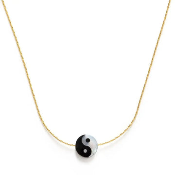 necklace - yin yang 18" - 14k gold plate brass by amano studio