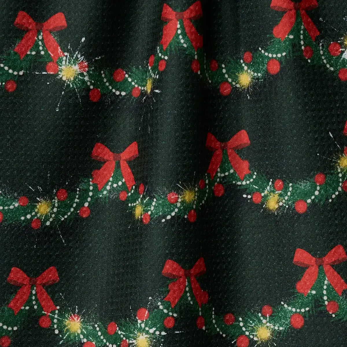 tea towel - microfiber holiday - yuletide garland by geometry house