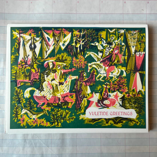 card - christmas - yuletide greetings by parcel