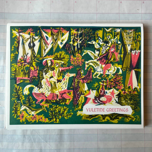 card - christmas - yuletide greetings by parcel