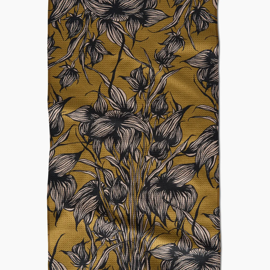 Tea Towel | Microfiber | Stay Saffron (Gold/Black)