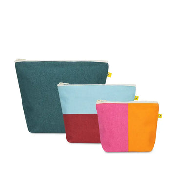 bag - zip - set of 3 - two tone by fluf
