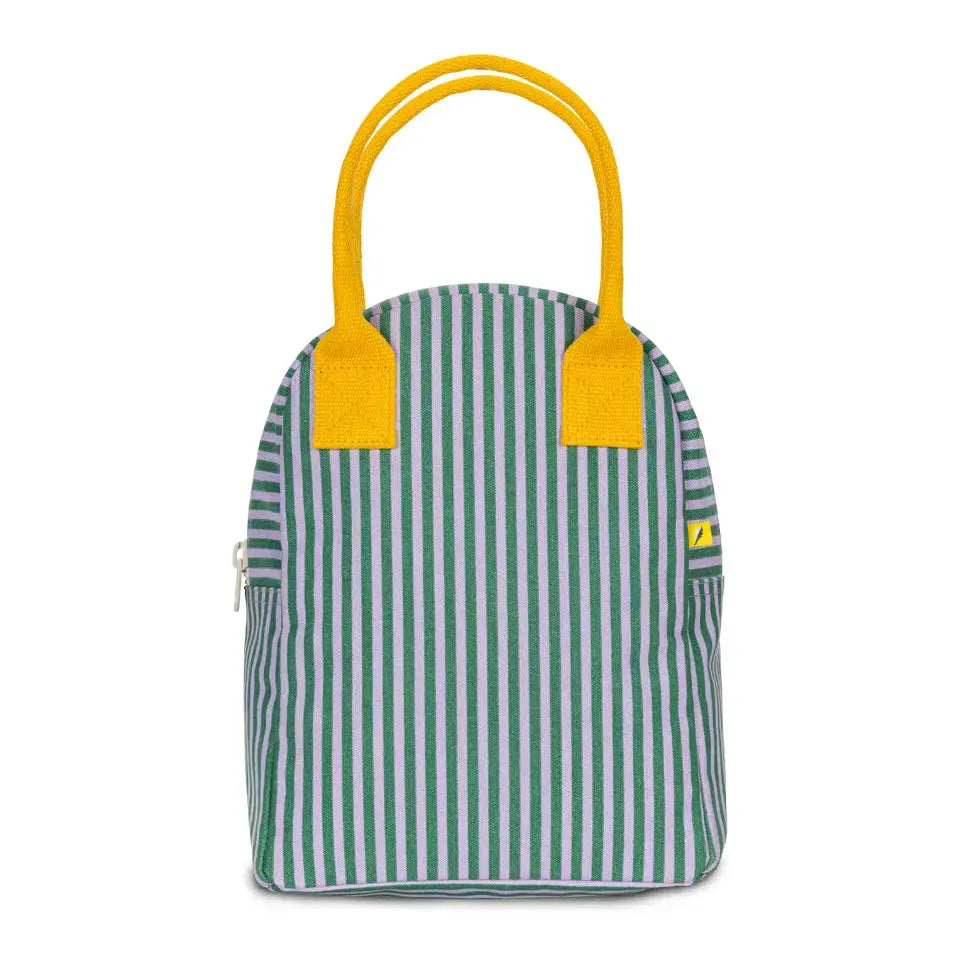 bag - zipper lunch - candy stripe grass by fluf
