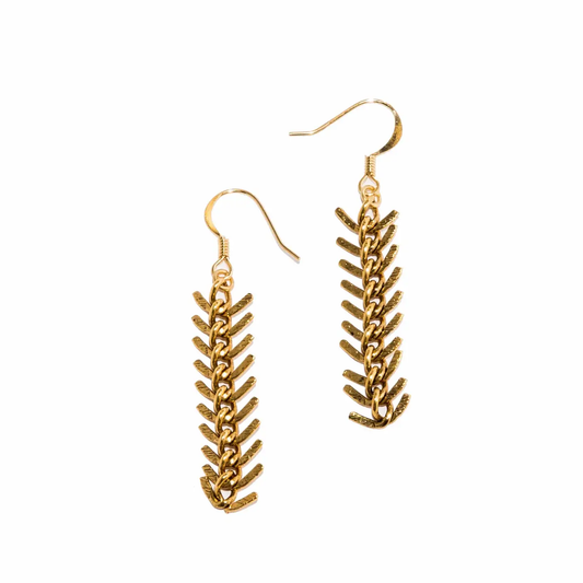 Earrings | Herringbone | 24K Gold Plated