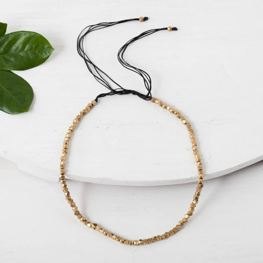 Necklace|Choker|Adjustable Polygons|Brass|12"